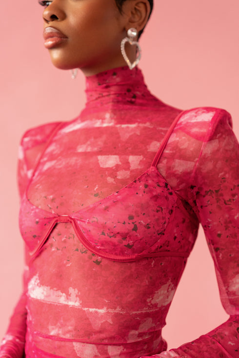 OKRA MESH DISTORT PINK